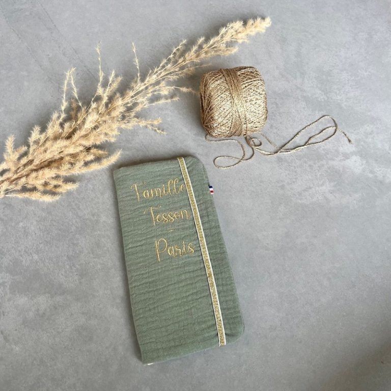 Étui Rigide Pour Livret De Famille - Vert D'eau, Fabrication Française - 22x10,5 Cm - 2