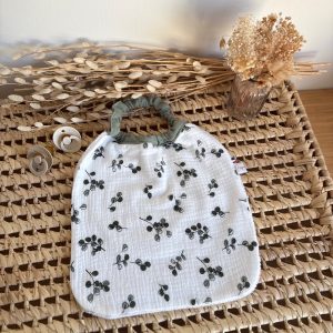 Serviette Elastiquée en Gaze de Coton Feuillage (Rèf E.S)