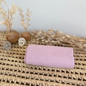 Lange en Triple gaze de coton Vieux Rose